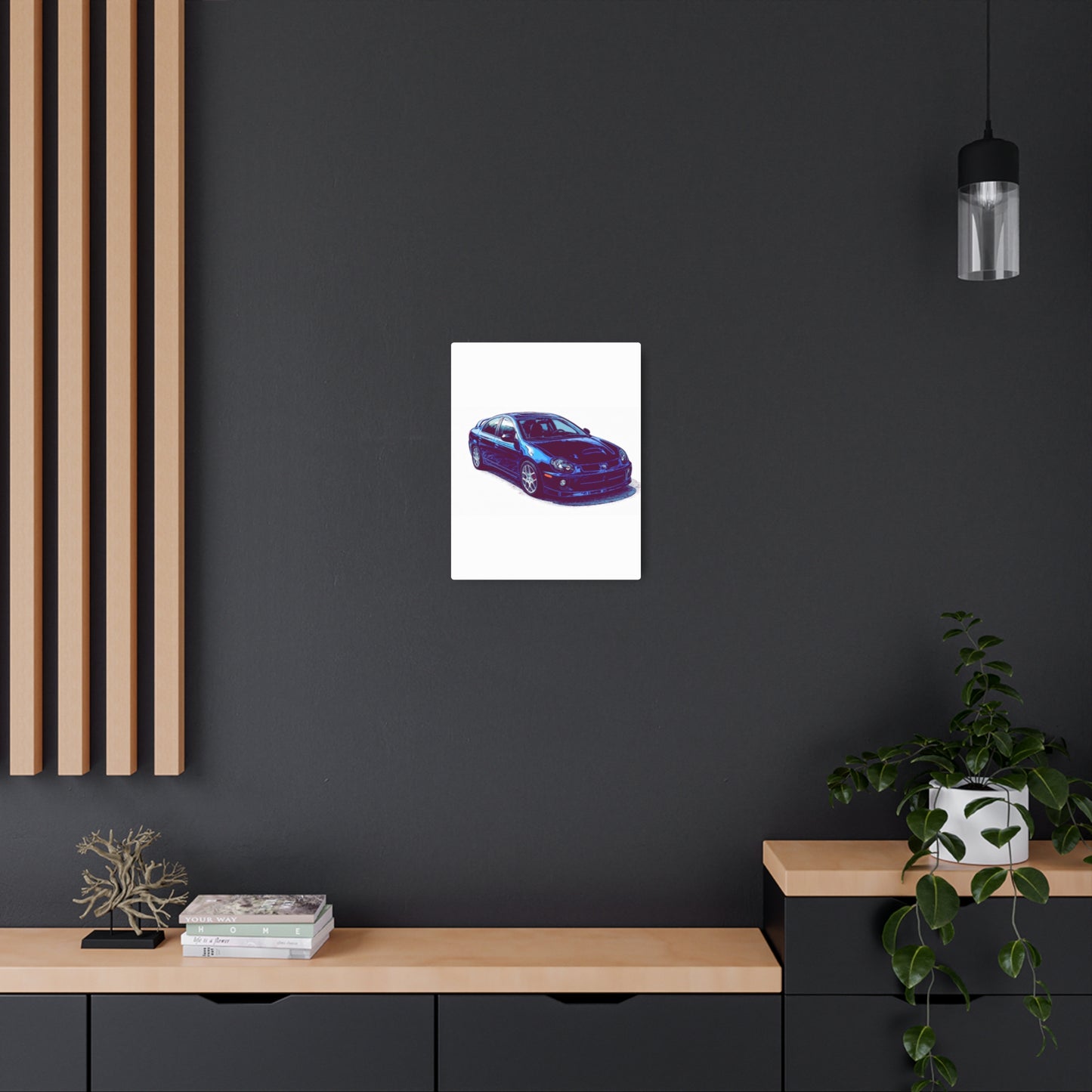 Turbo Four Door – Early 2000s Sport Sedan Comic Car Wall Art