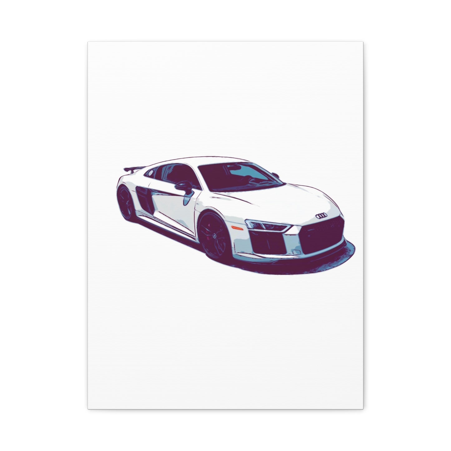 Whiteout Velocity Coupe – Clean Performance Comic Car Wall Art