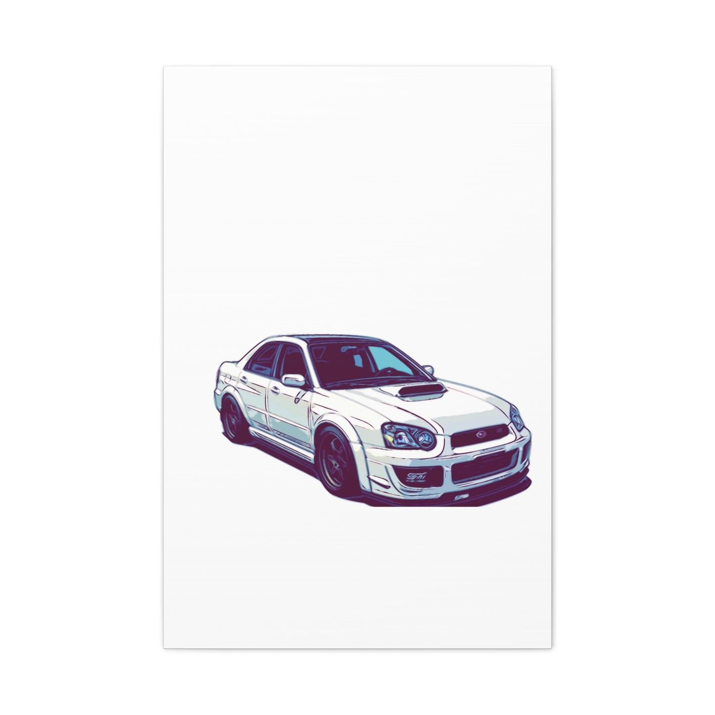 Boosted All-Wheel Fury – Rally-Inspired Sport Sedan Comic Car Wall Art