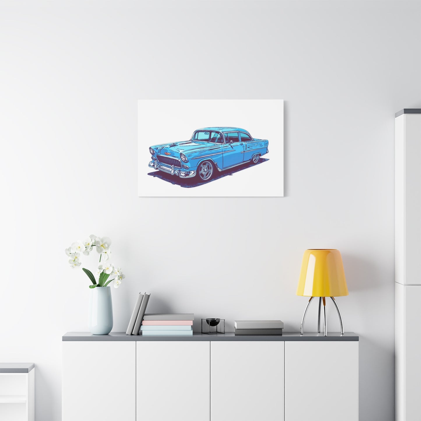 Blue Collar Royalty – Classic American Cruiser Comic Car Wall Art