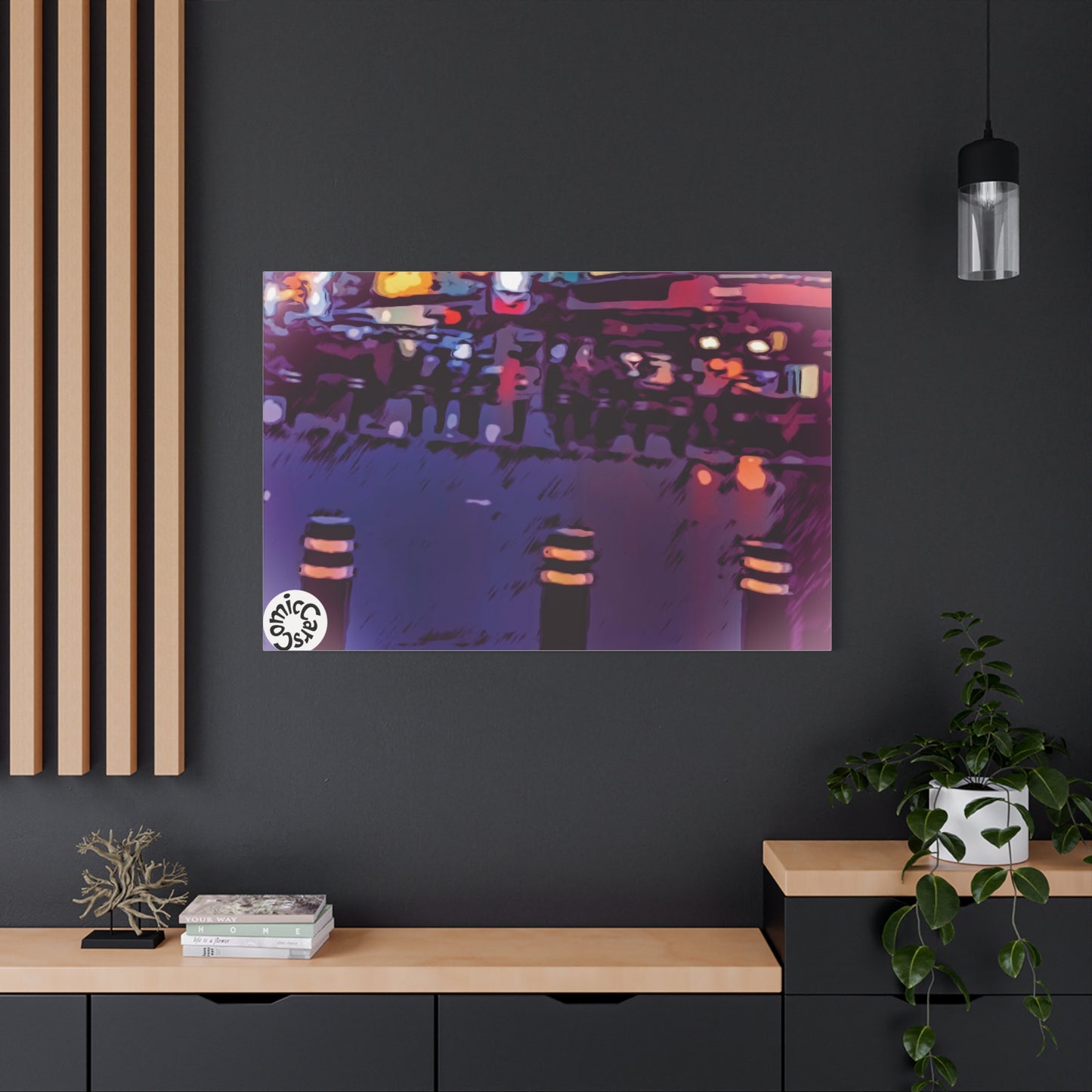 Freemont Street Night Cruises Las Vegas City Matte Canvas Wall Art