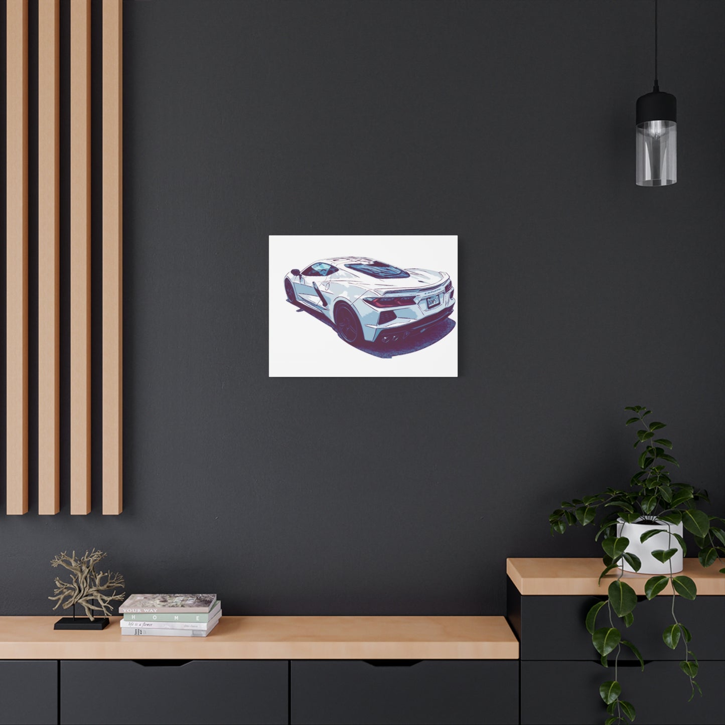 Whiteout Velocity – Modern Supercar Rear Profile Comic Wall Art