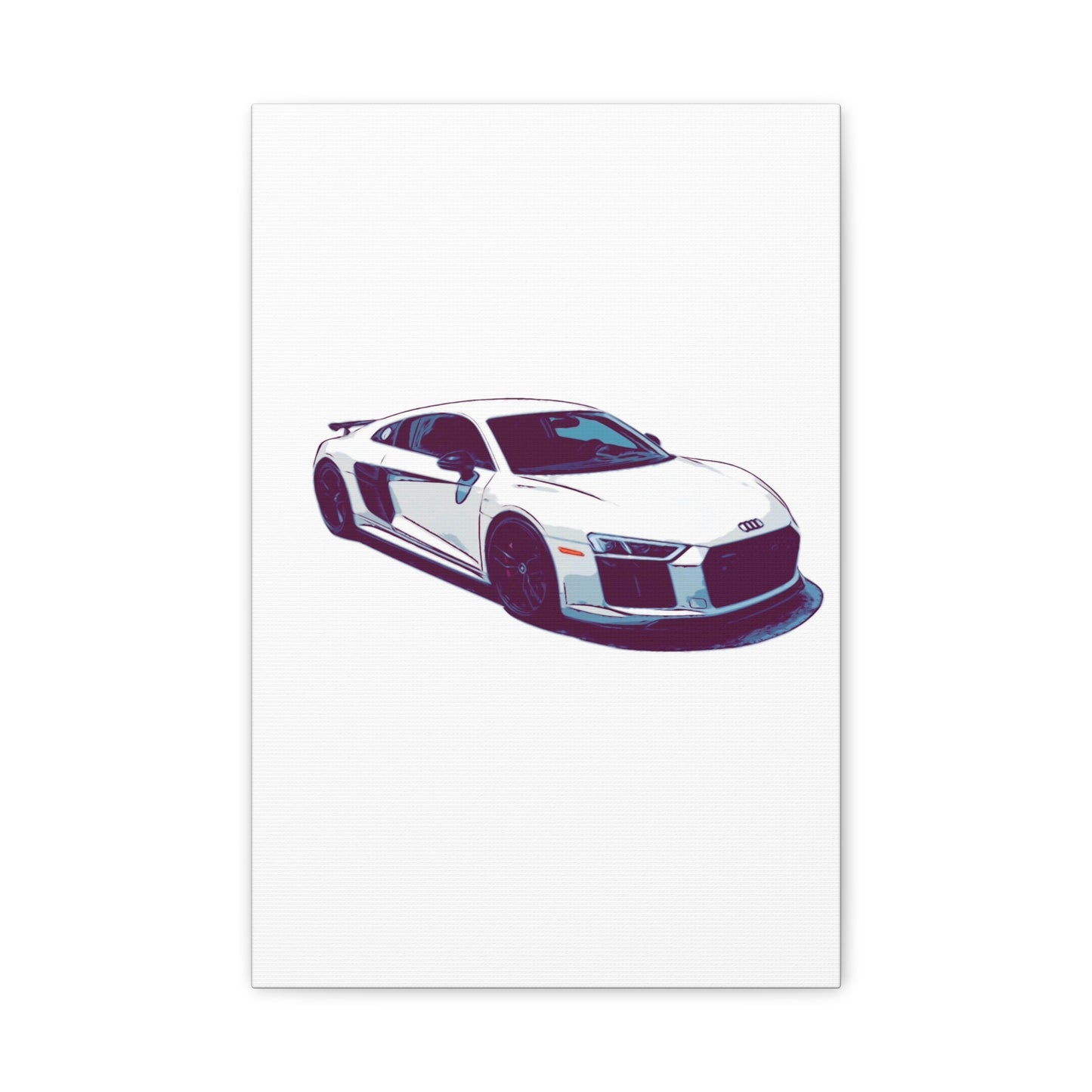 Whiteout Velocity Coupe – Clean Performance Comic Car Wall Art