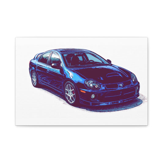 Turbo Four Door – Early 2000s Sport Sedan Comic Car Wall Art