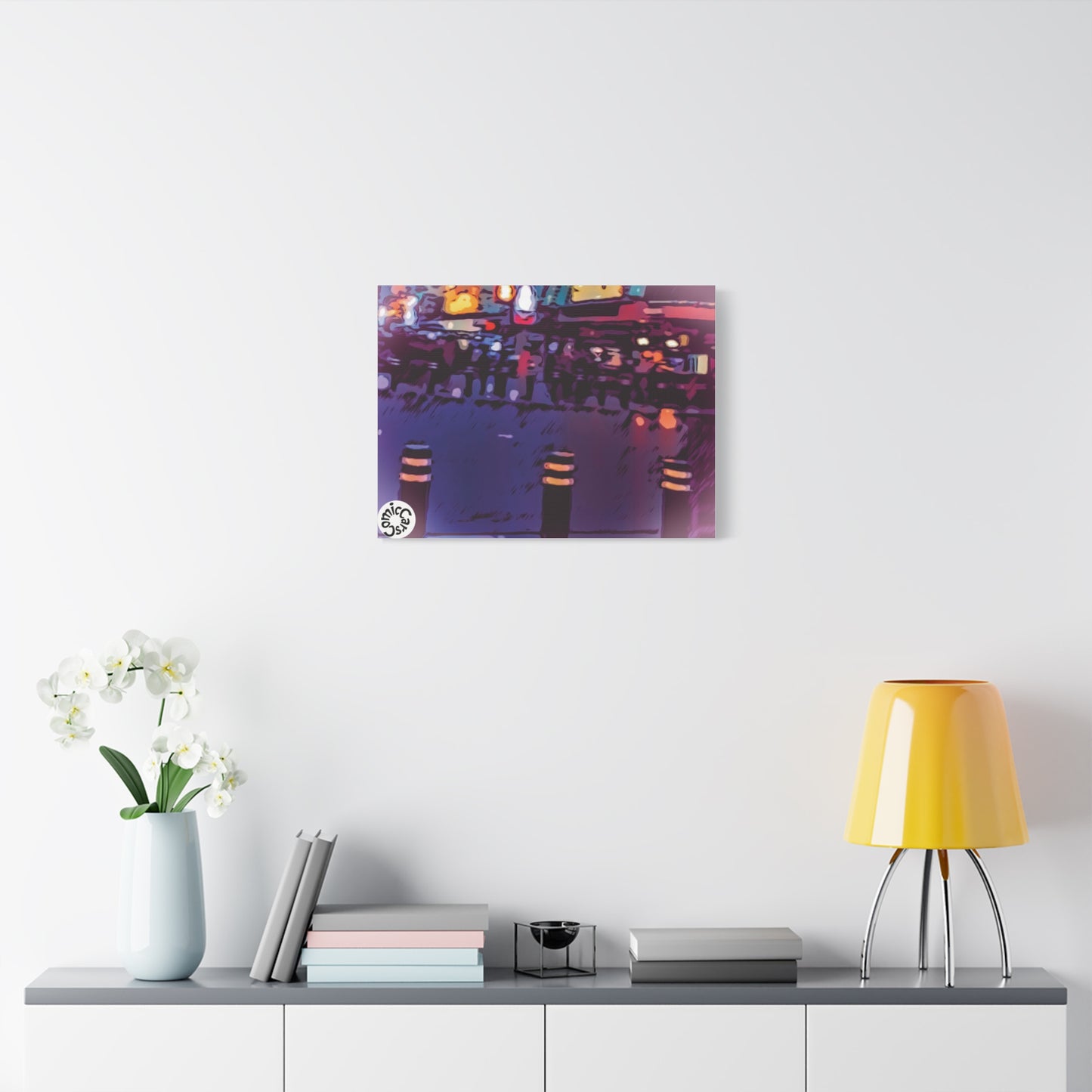 Freemont Street Night Cruises Las Vegas City Matte Canvas Wall Art