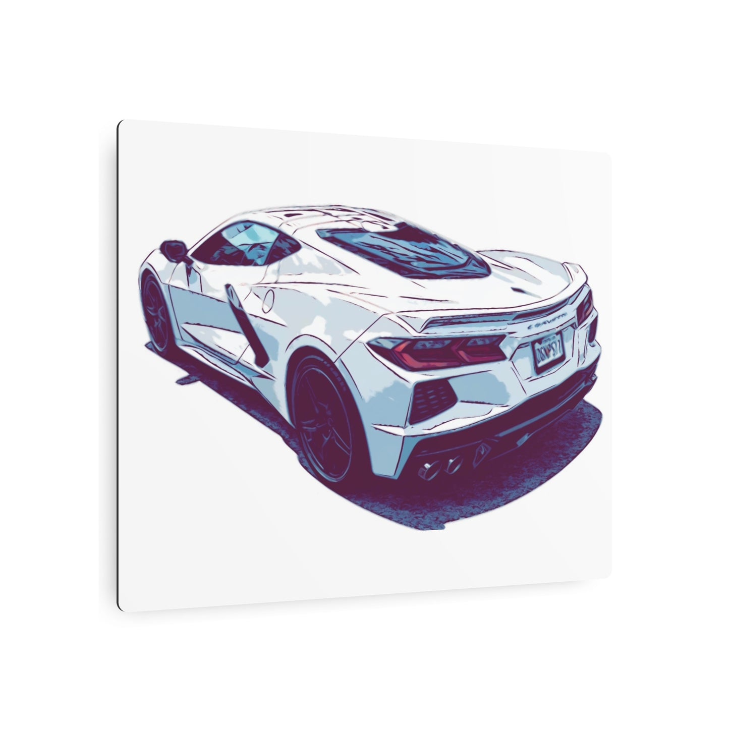Whiteout Velocity – Modern Supercar Rear Profile Comic Wall Art
