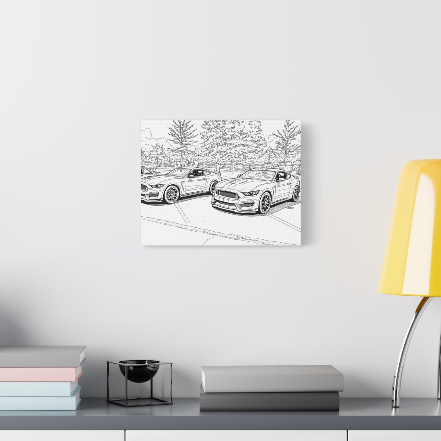 Cartoon Car Coloring Canvas – Creative Kids Garage Wall Art