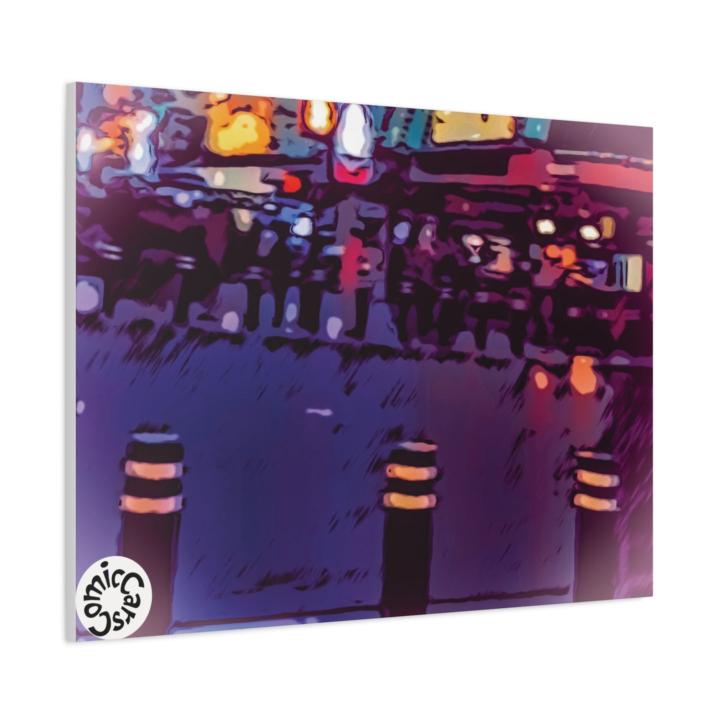 Freemont Street Night Cruises Las Vegas City Matte Canvas Wall Art