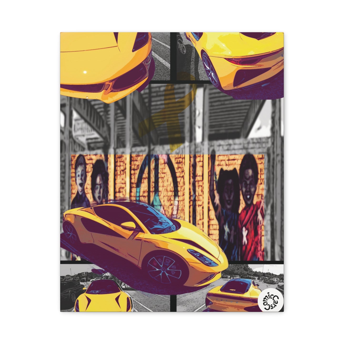 Childhood Cancer Awareness Exotic Car Canvas Art, Automotive Wall Decor, Garage Wall Art, Car Prints