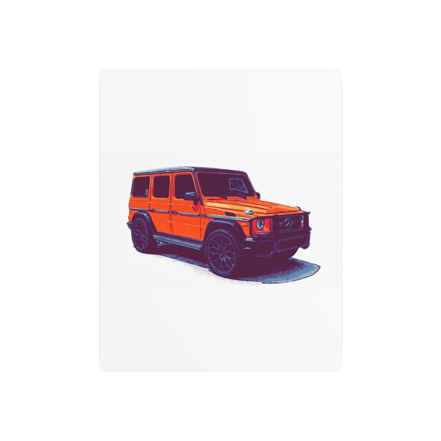 Signal Orange Sentinel – Luxury Off-Road SUV Comic Wall Art