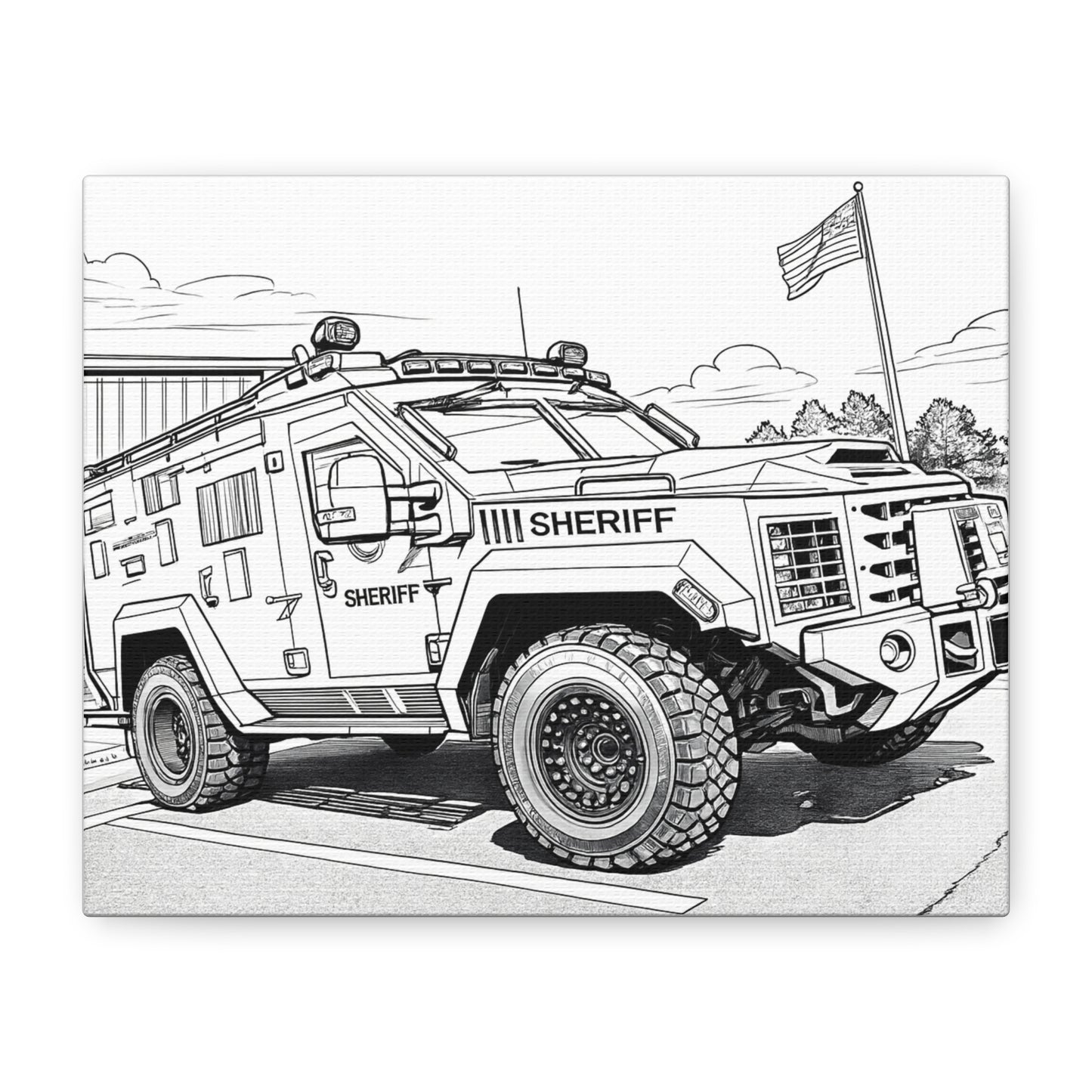 Cartoon Car Coloring Canvas – Creative Kids Garage Wall Art