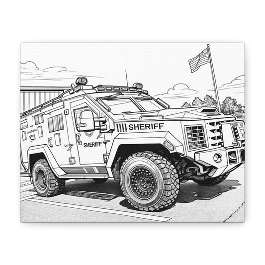 Cartoon Car Coloring Canvas – Creative Kids Garage Wall Art