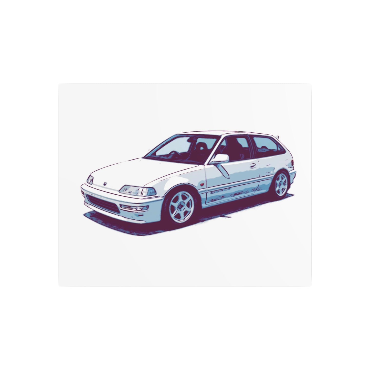 Whitewire Hatch – Compact Street Runner Comic Car Wall Art