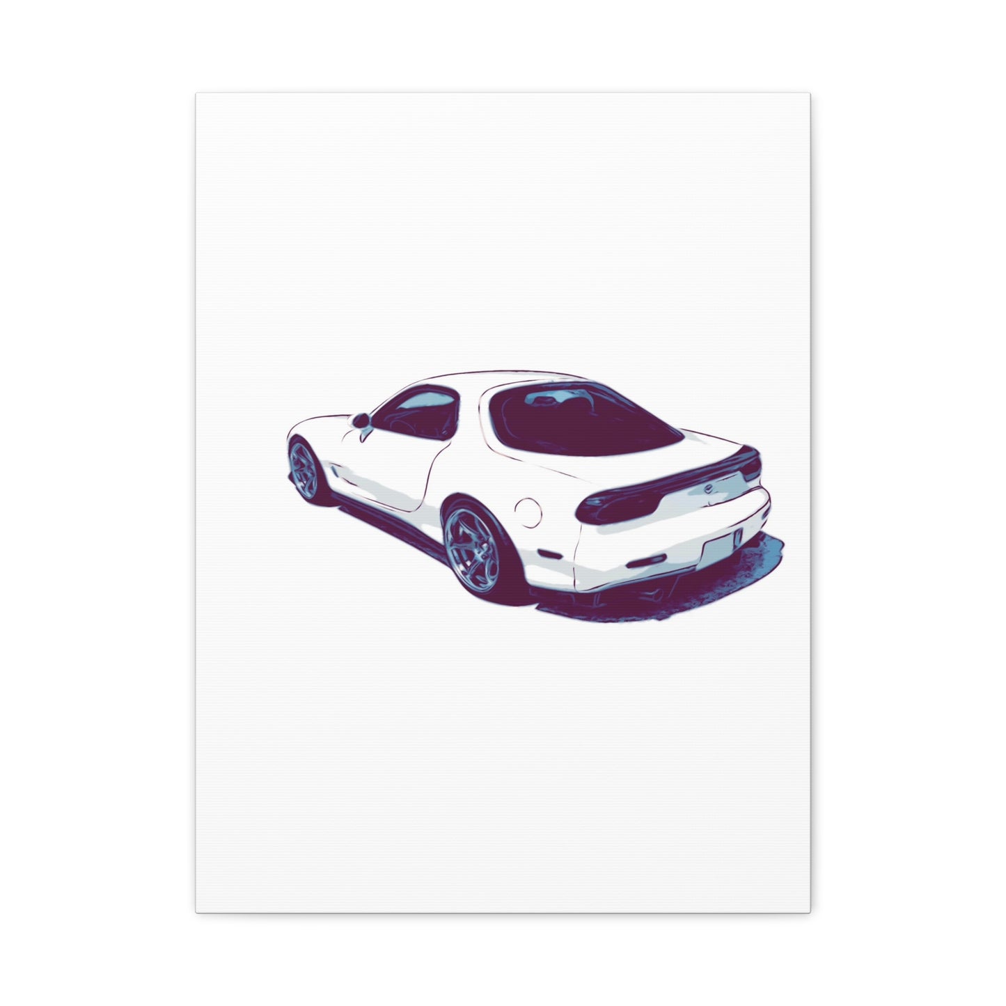 Ivory Fade – Japanese Rotary Coupe Rear Profile Comic Wall Art
