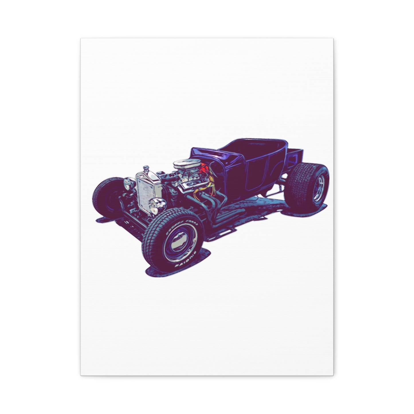 Bare Knuckle Roadster – Exposed Engine Comic Car Wall Art