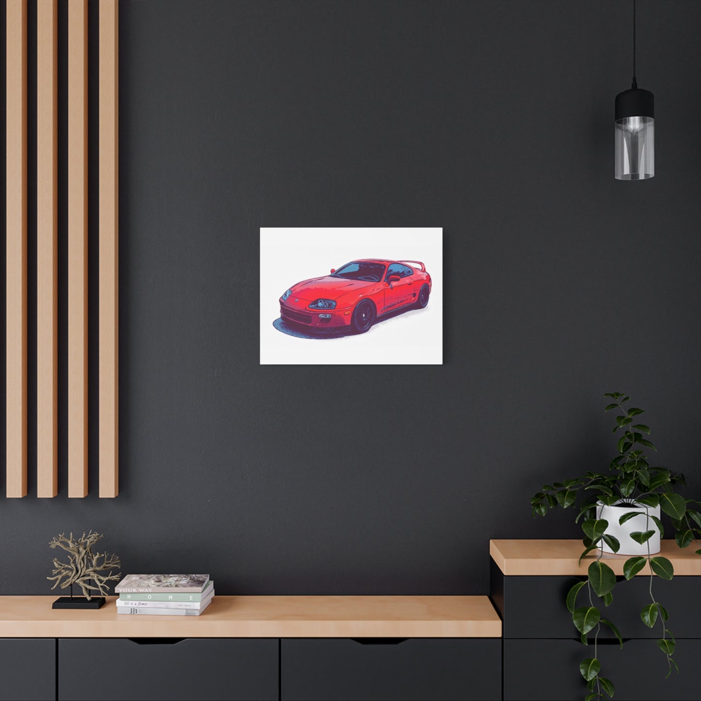 Redline Revival – 90s Japanese Sports Coupe Comic Car Wall Art