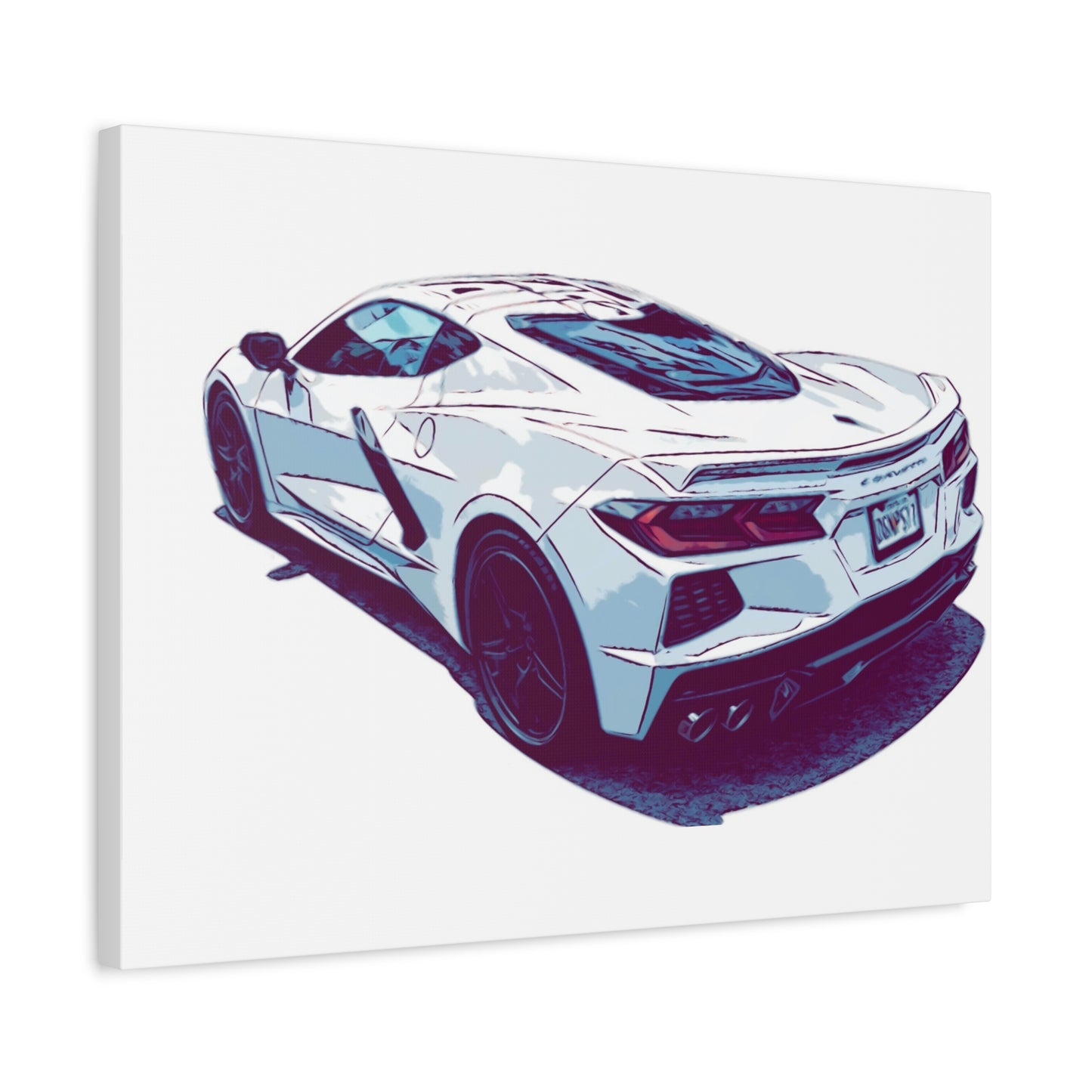 Whiteout Velocity – Modern Supercar Rear Profile Comic Wall Art