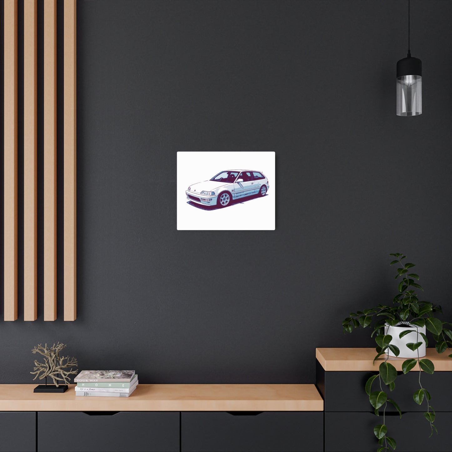 Whitewire Hatch – Compact Street Runner Comic Car Wall Art