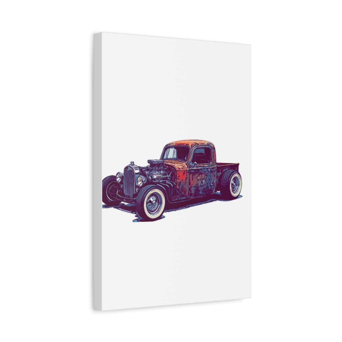 Rustbound Revival Pickup – Vintage Rat Rod Comic Car Wall Art