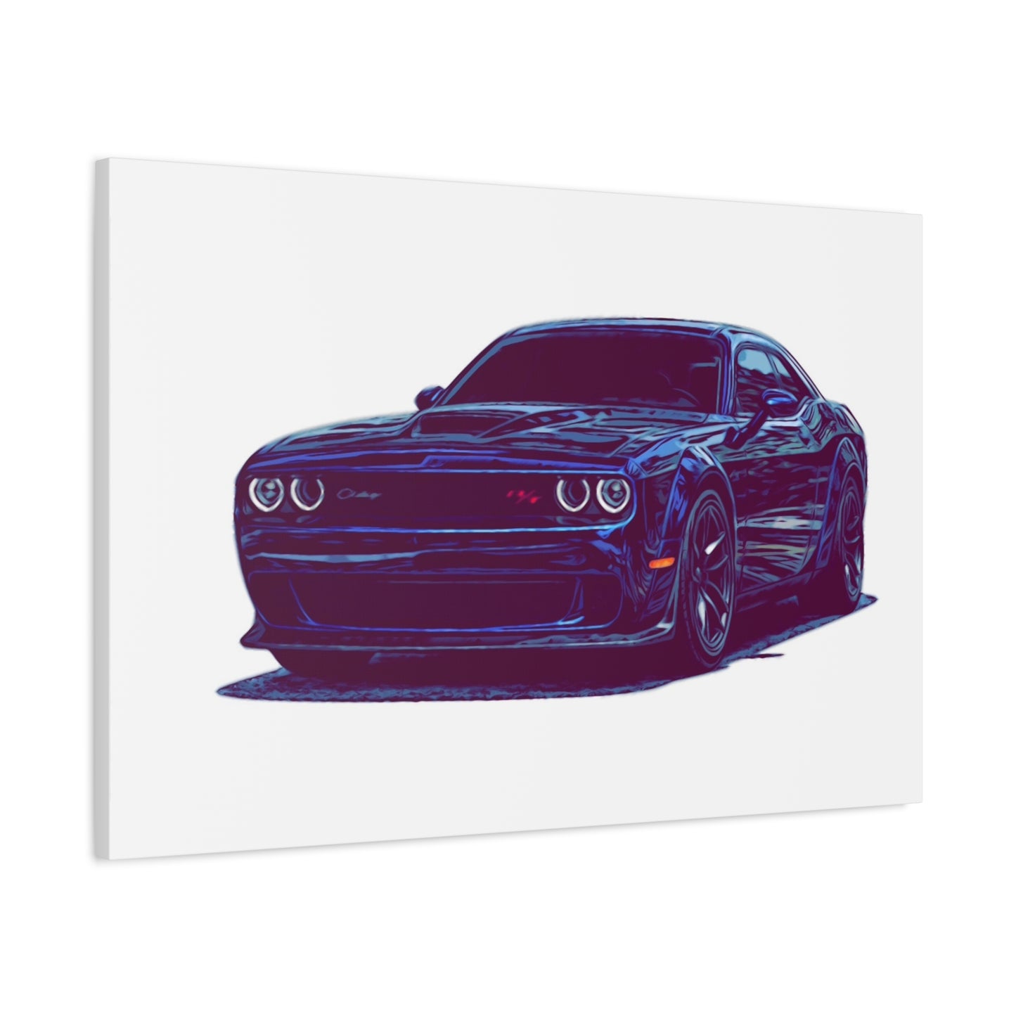 Midnight Muscle Coupe – Modern Street Performance Comic Car Wall Art