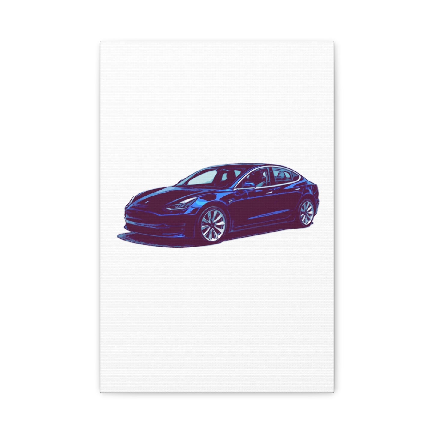 Silentshift Fastback – Modern Electric Sport Sedan Comic Car Wall Art