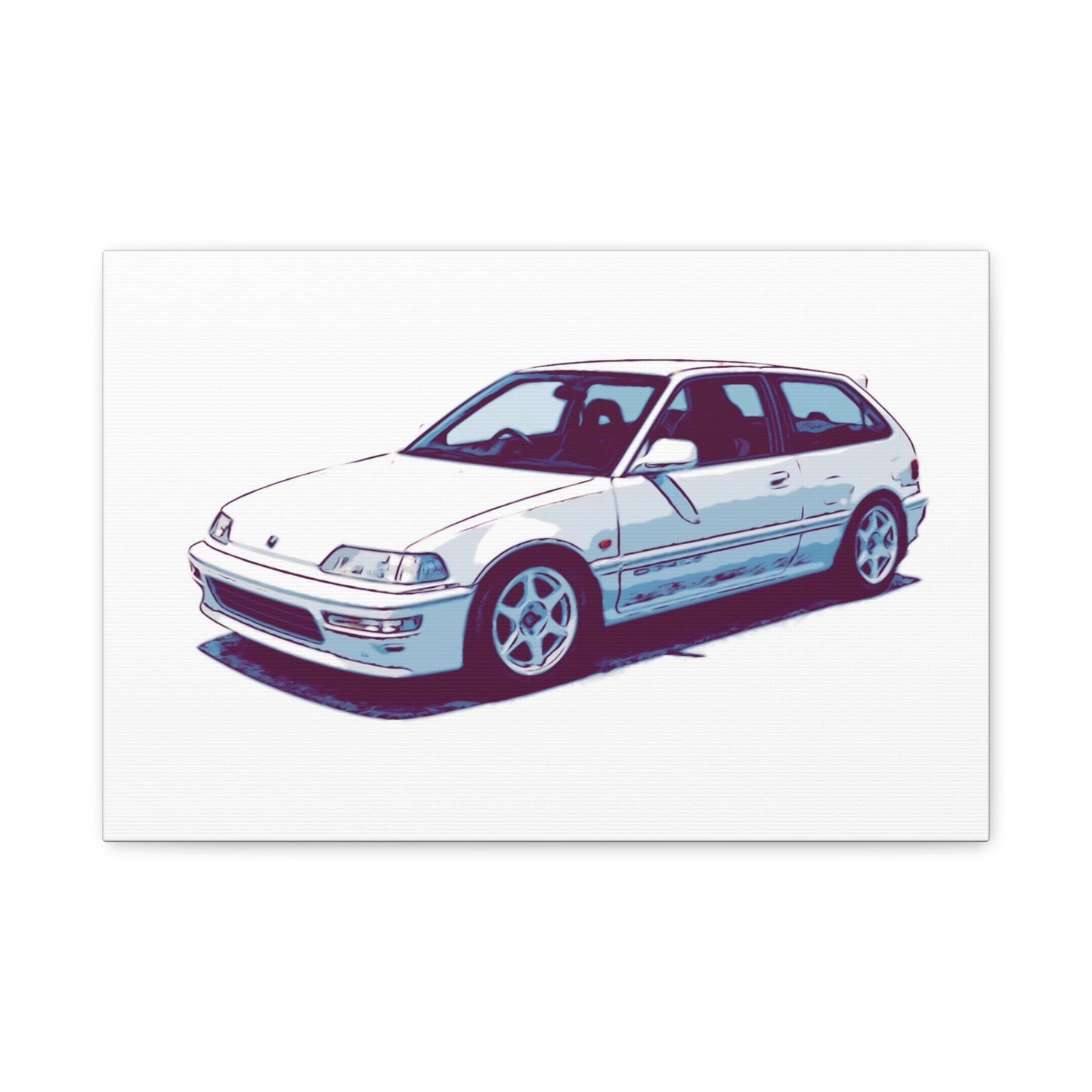 Whitewire Hatch – Compact Street Runner Comic Car Wall Art