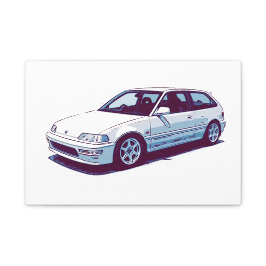 Whitewire Hatch – Compact Street Runner Comic Car Wall Art