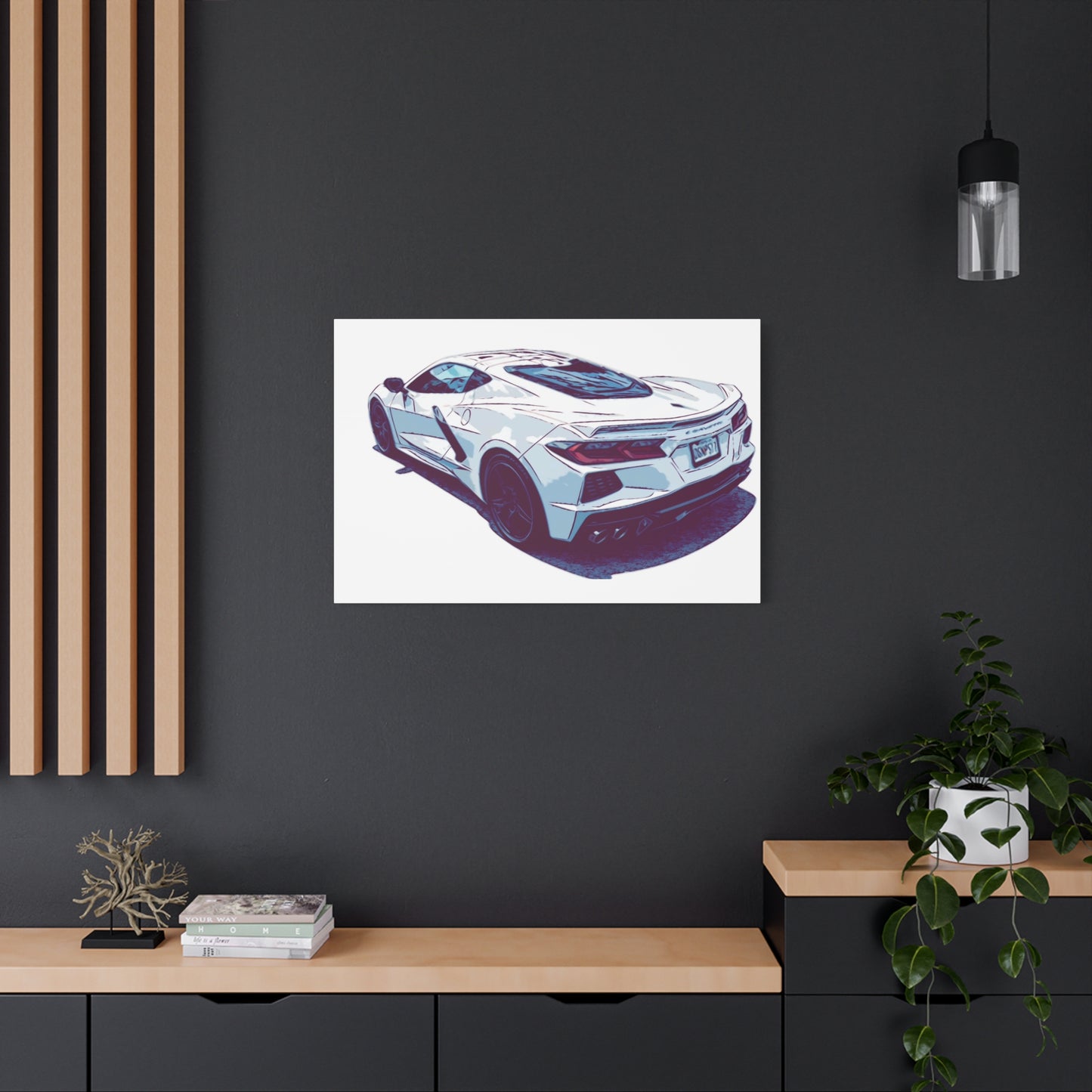 Whiteout Velocity – Modern Supercar Rear Profile Comic Wall Art
