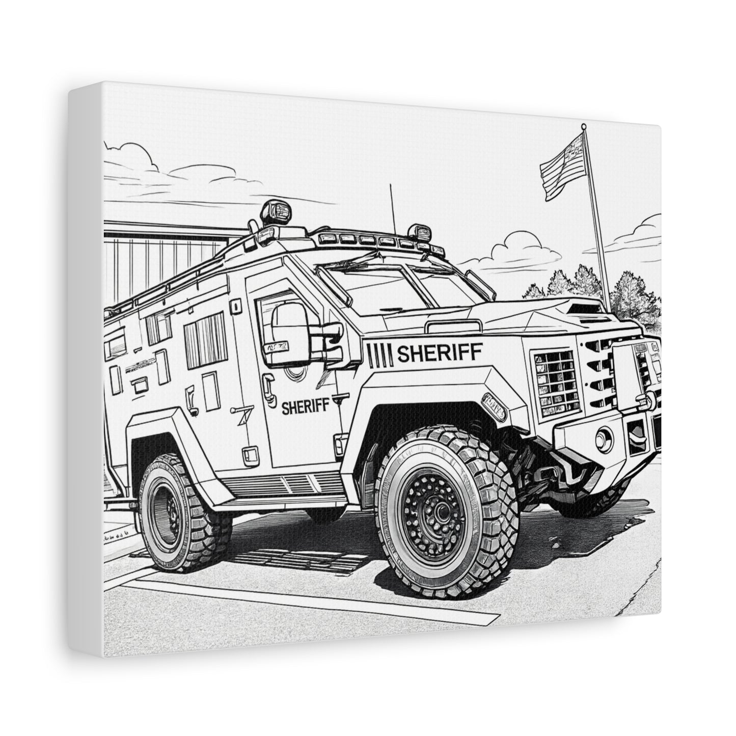 Cartoon Car Coloring Canvas – Creative Kids Garage Wall Art