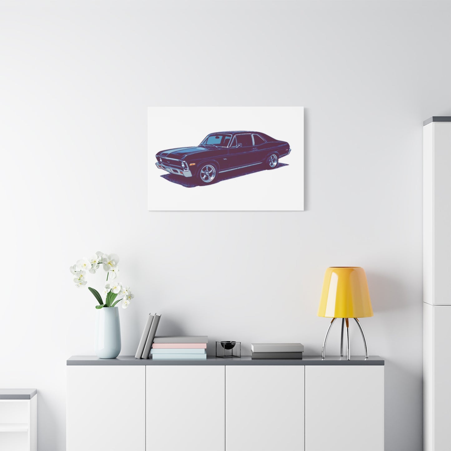 Midnight Cruiser – Classic Muscle Side Profile Comic Car Wall Art