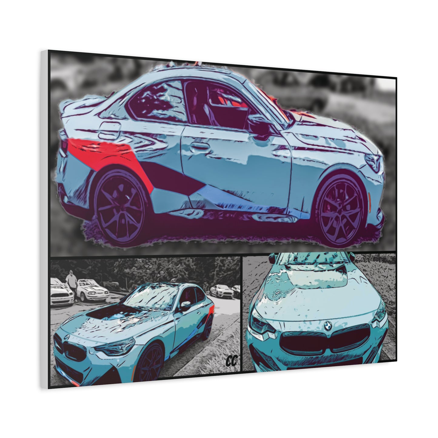 Comic My Ride! Custom Single or Multi-Image Matte Canvas Wall Art featuring YOUR Car!