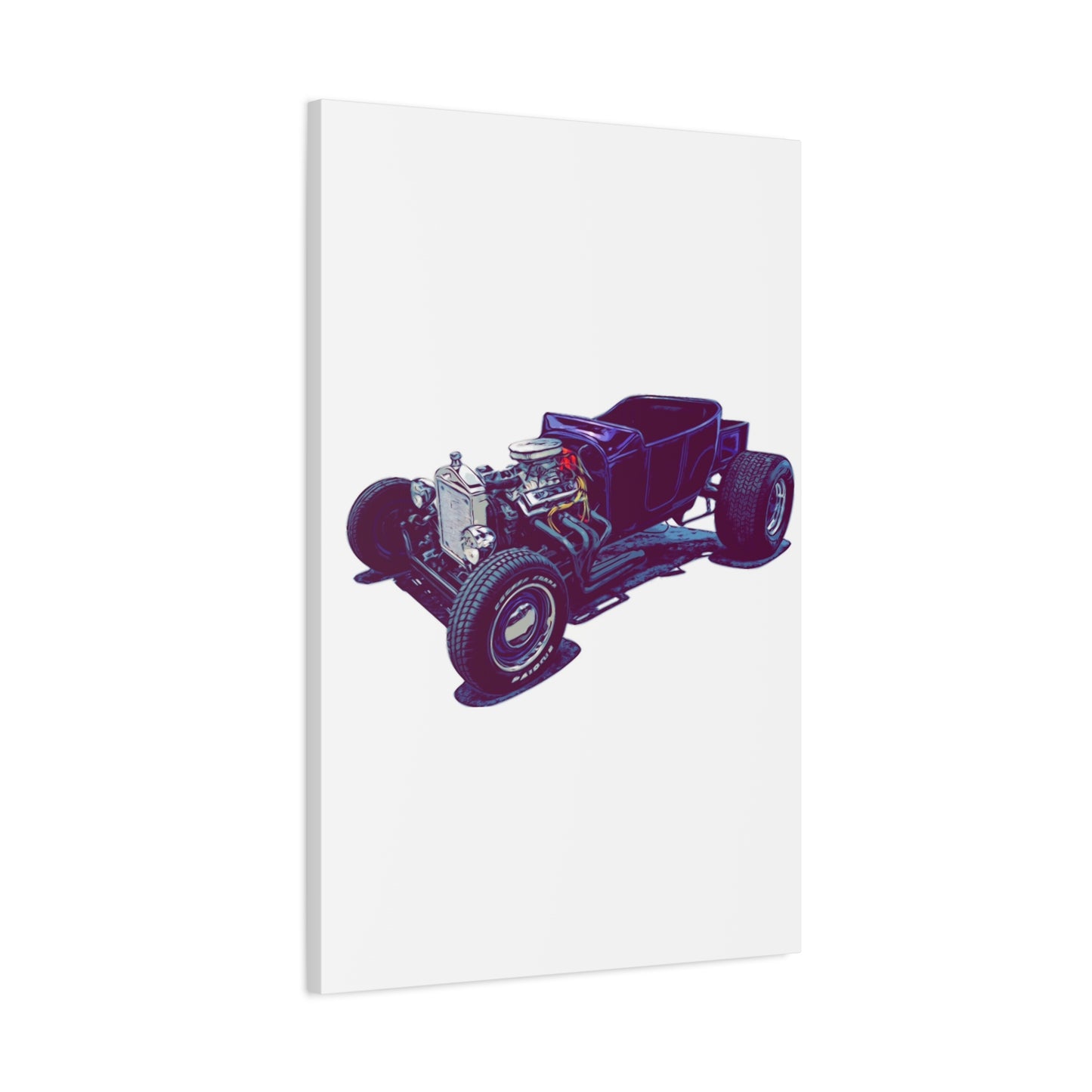 Bare Knuckle Roadster – Exposed Engine Comic Car Wall Art