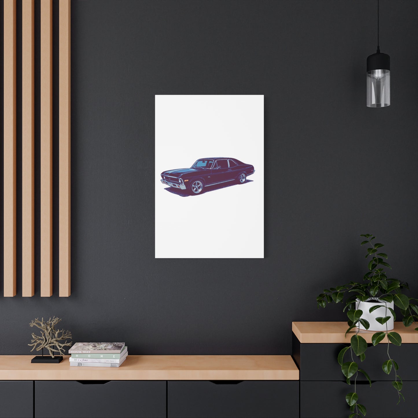 Midnight Cruiser – Classic Muscle Side Profile Comic Car Wall Art