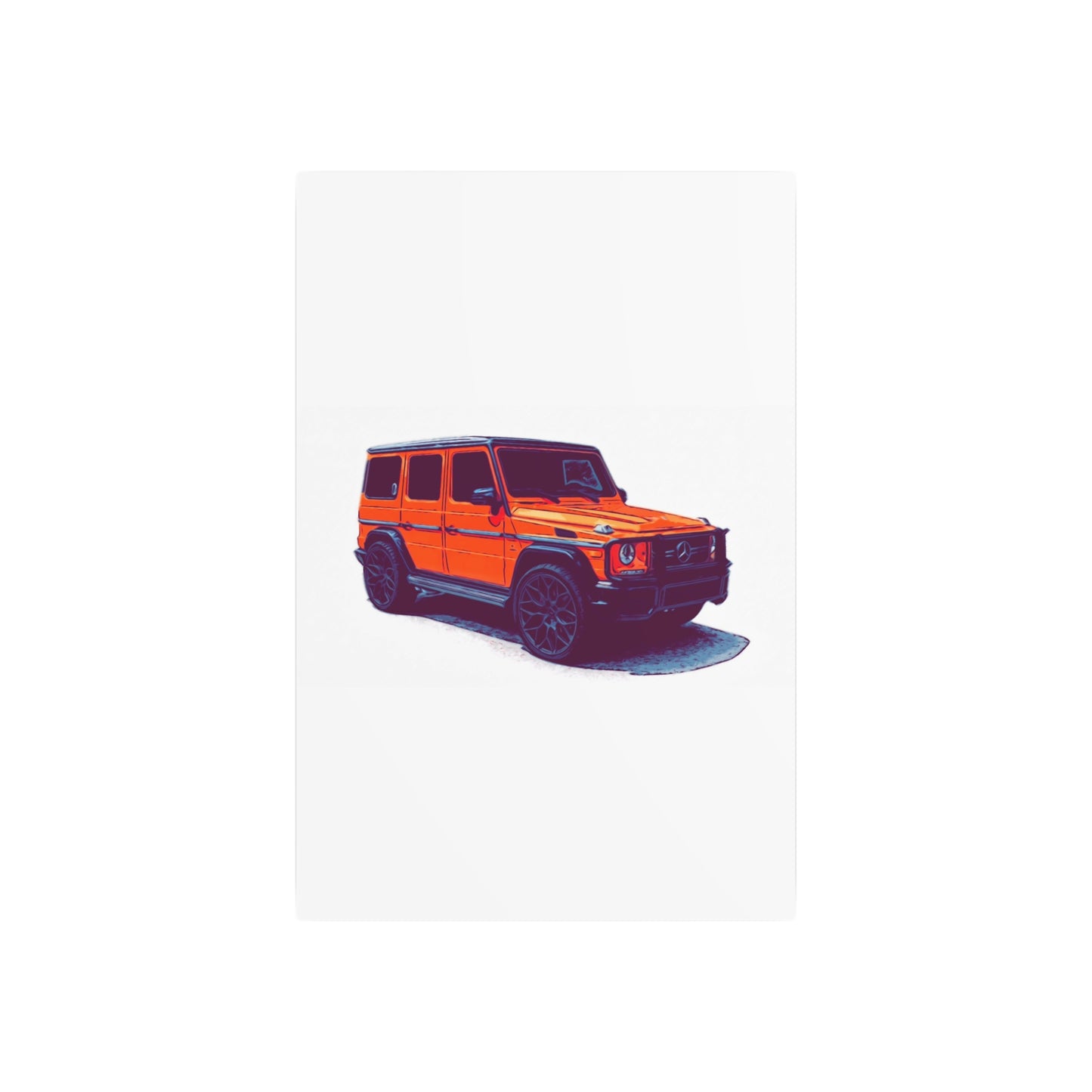 Signal Orange Sentinel – Luxury Off-Road SUV Comic Wall Art