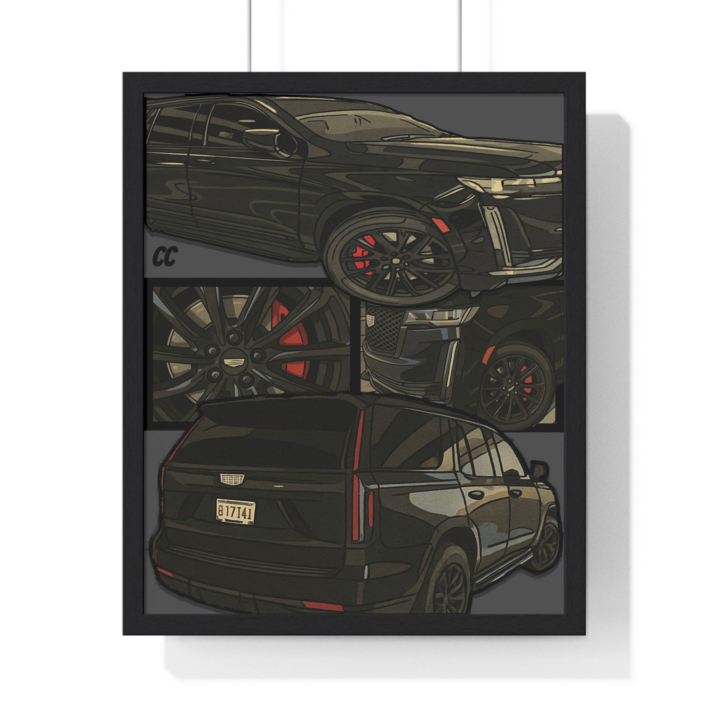 CARtoon My Ride! Custom car vertical framed poster of YOUR car!