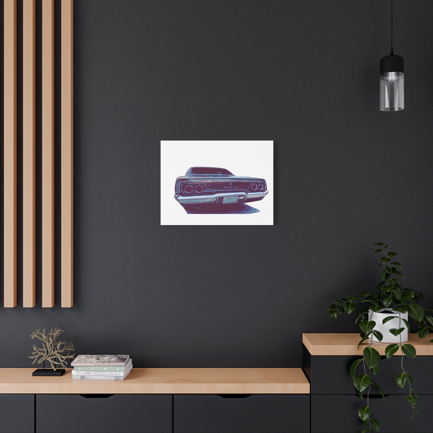 Chrome Exit – Classic Muscle Rear View Comic Car Wall Art