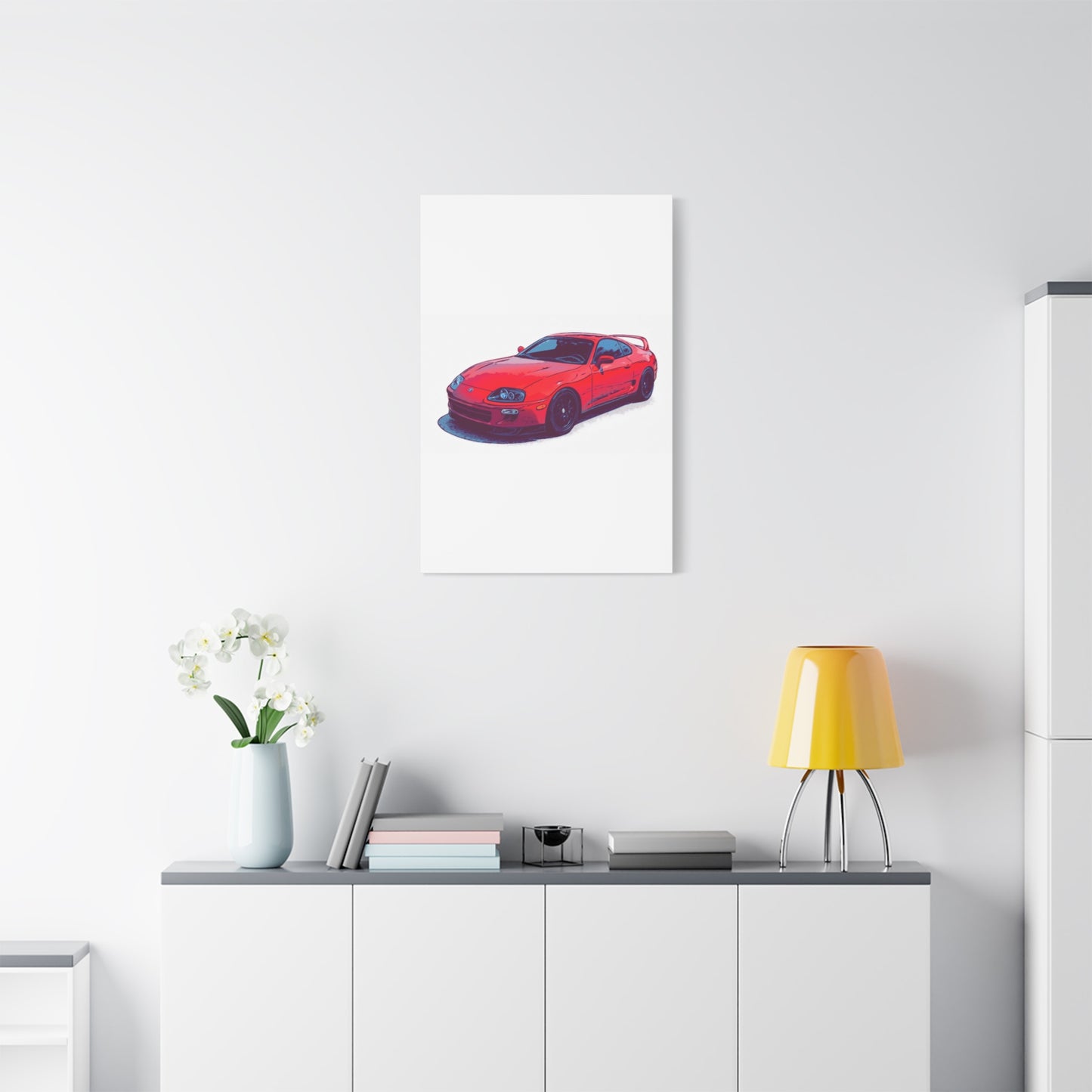 Redline Revival – 90s Japanese Sports Coupe Comic Car Wall Art