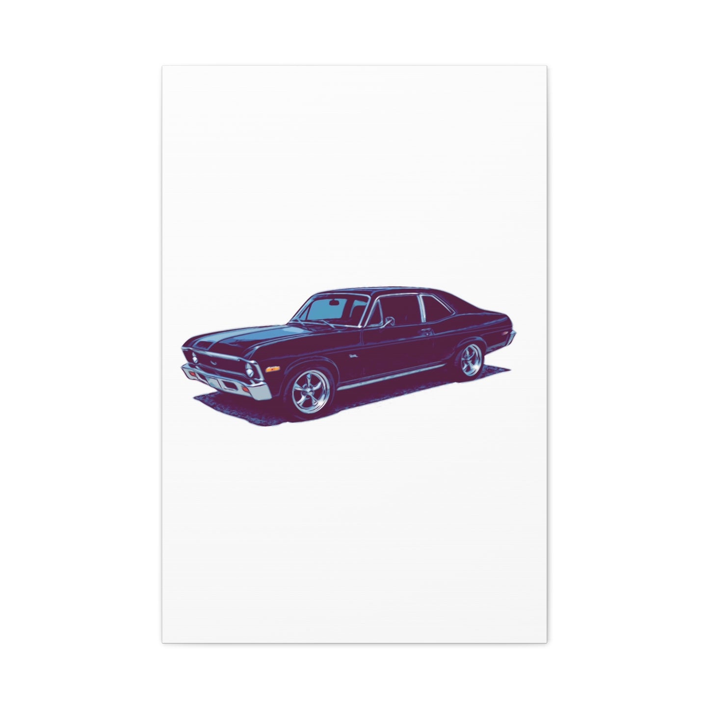 Midnight Cruiser – Classic Muscle Side Profile Comic Car Wall Art
