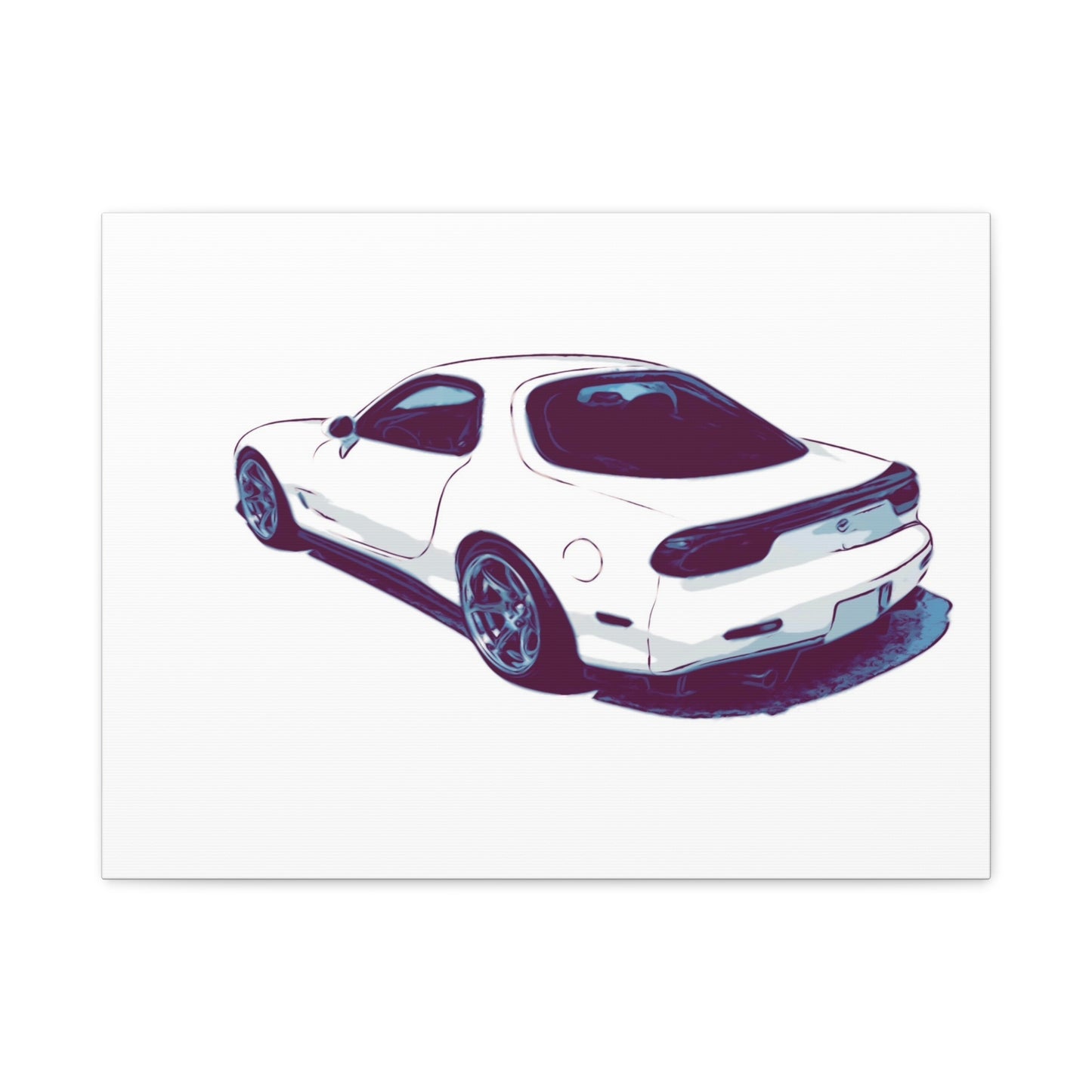 Ivory Fade – Japanese Rotary Coupe Rear Profile Comic Wall Art