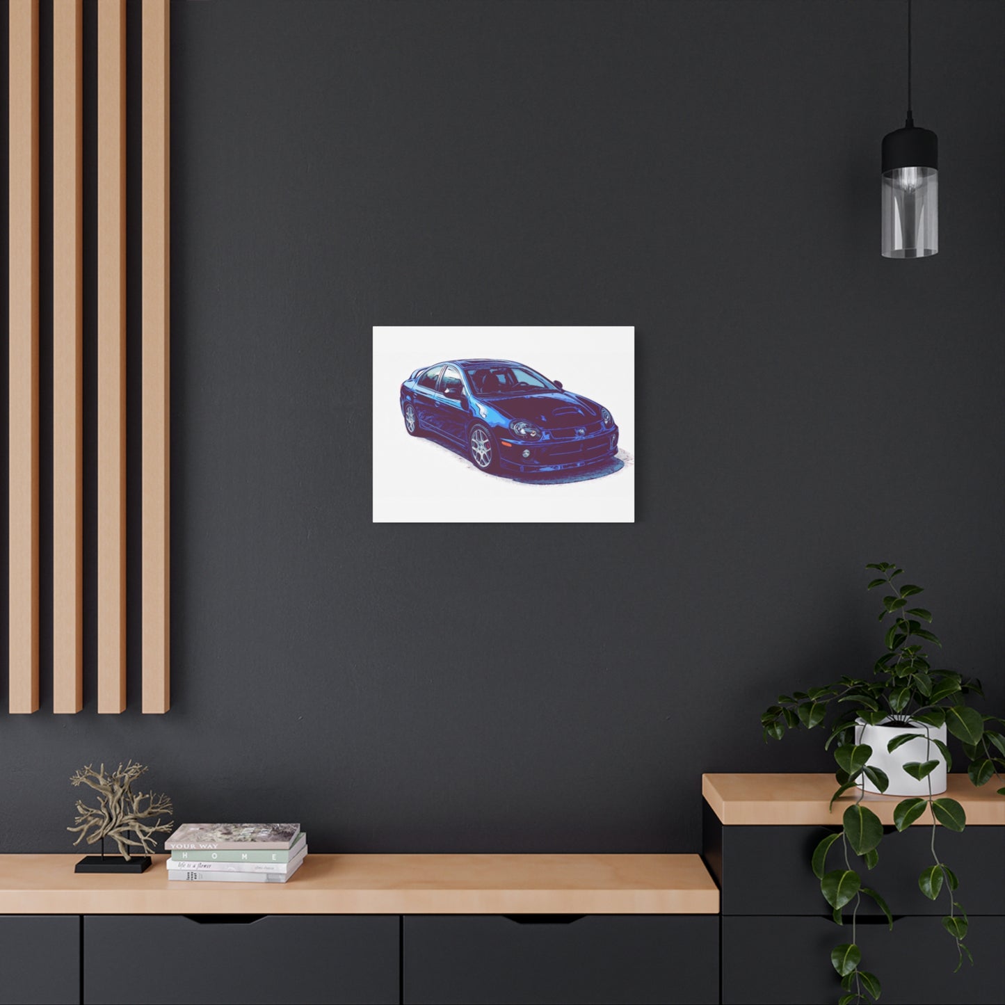 Turbo Four Door – Early 2000s Sport Sedan Comic Car Wall Art