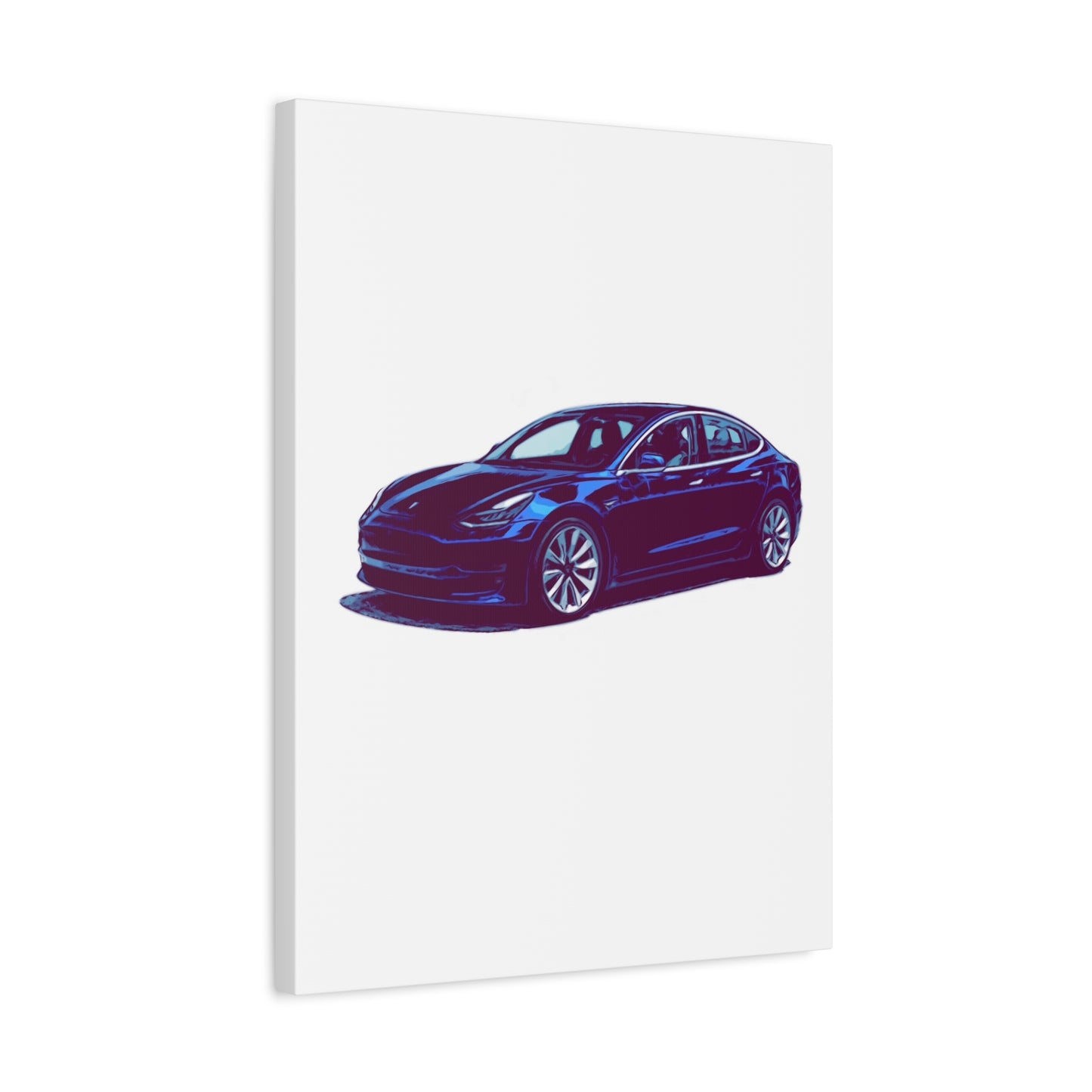 Silentshift Fastback – Modern Electric Sport Sedan Comic Car Wall Art