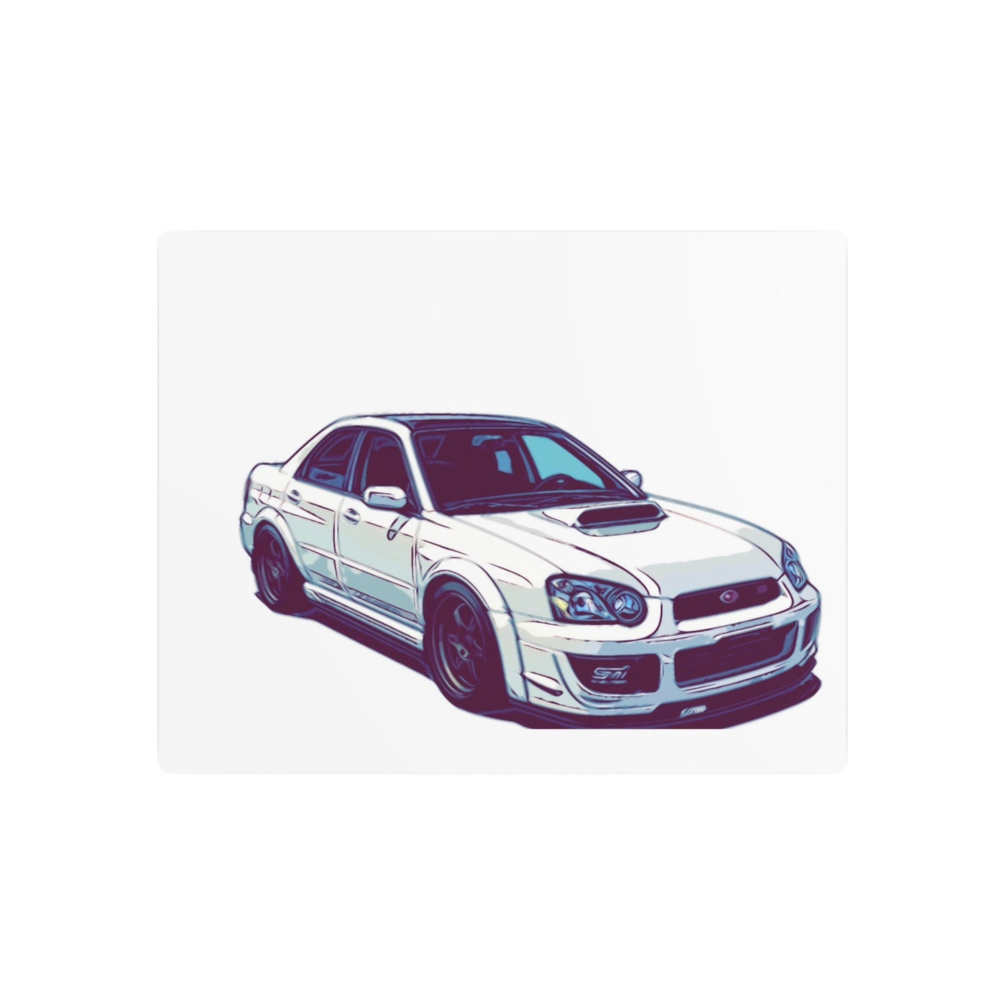 Boosted All-Wheel Fury – Rally-Inspired Sport Sedan Comic Car Wall Art