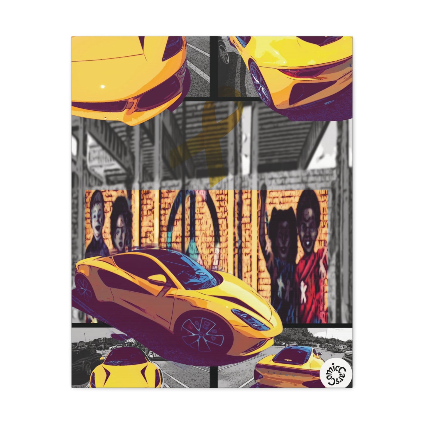 Childhood Cancer Awareness Exotic Car Canvas Art, Automotive Wall Decor, Garage Wall Art, Car Prints
