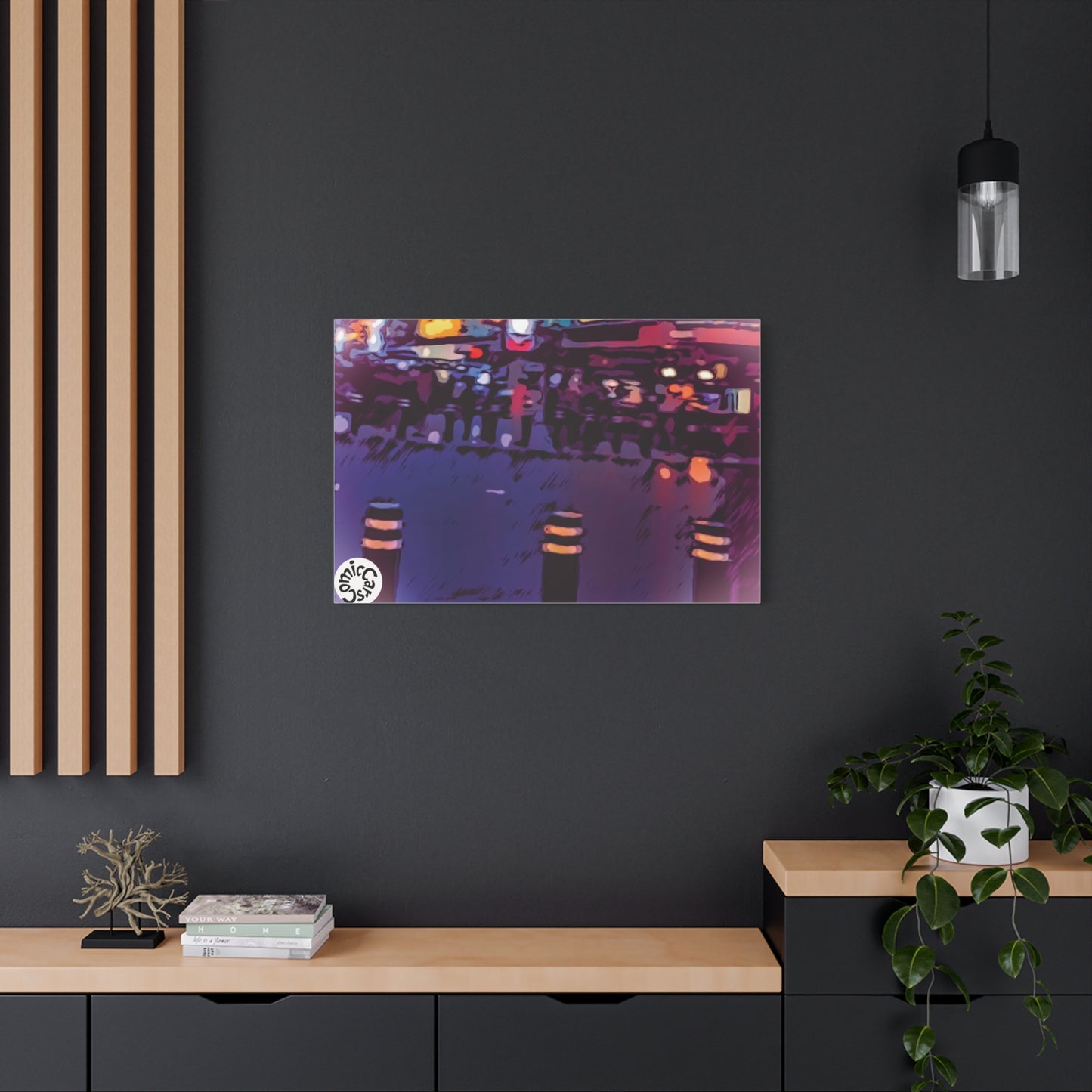 Freemont Street Night Cruises Las Vegas City Matte Canvas Wall Art