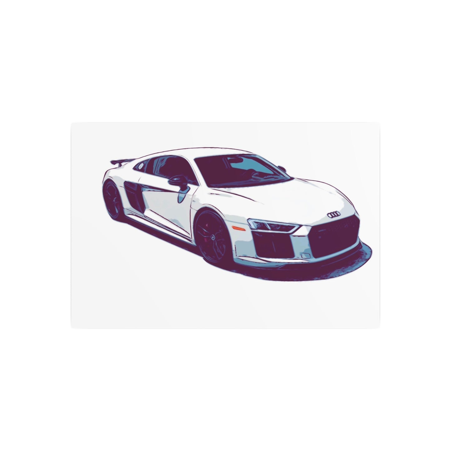 Whiteout Velocity Coupe – Clean Performance Comic Car Wall Art