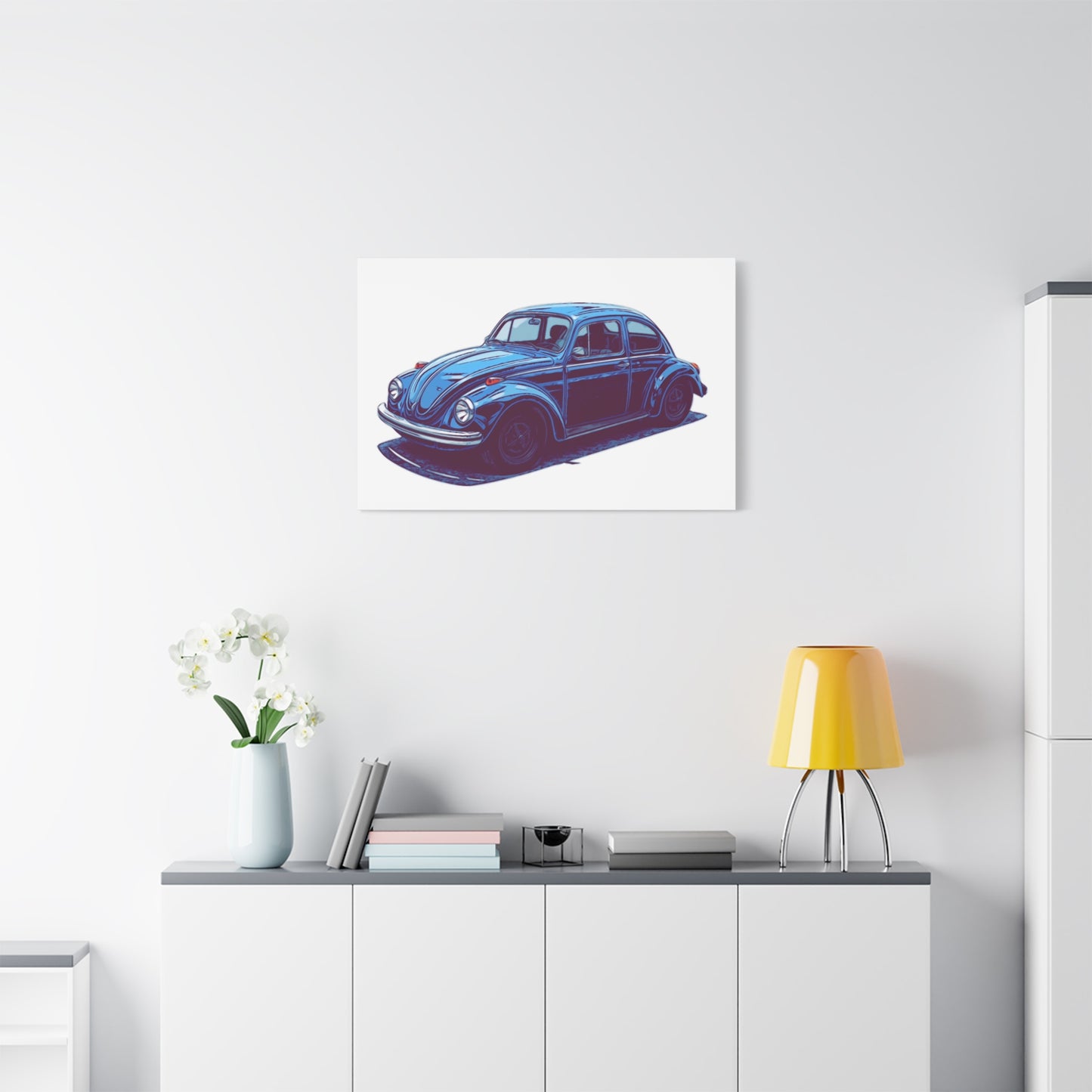 Blue Collar Classic – Vintage Air-Cooled Comic Car Wall Art