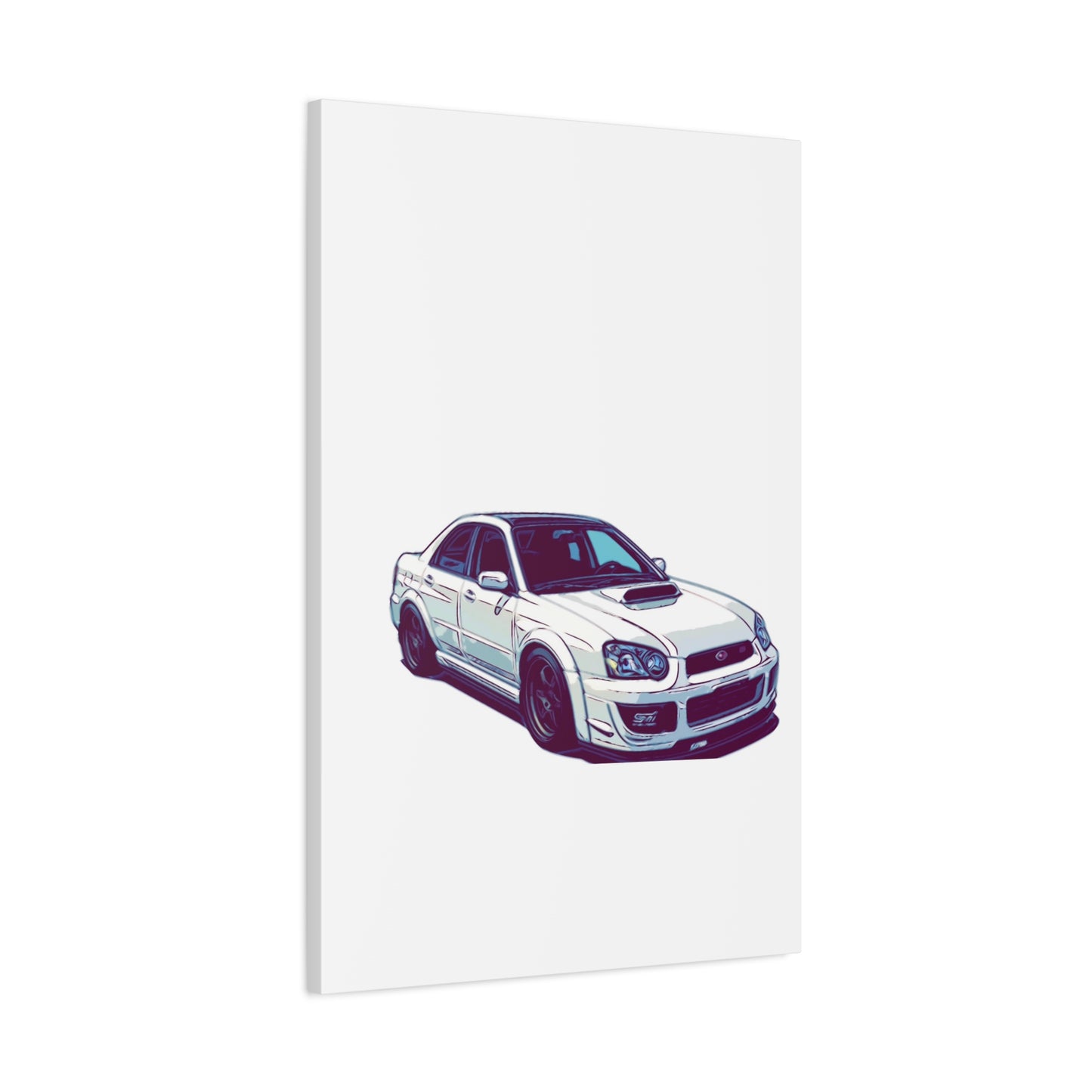 Boosted All-Wheel Fury – Rally-Inspired Sport Sedan Comic Car Wall Art