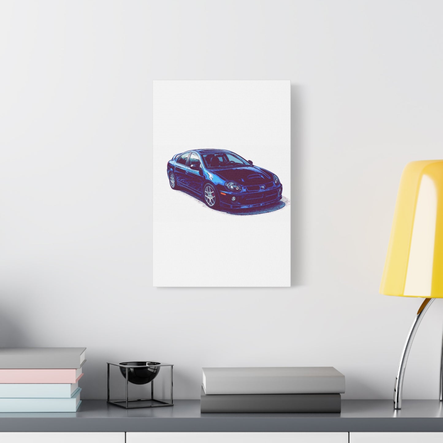 Turbo Four Door – Early 2000s Sport Sedan Comic Car Wall Art