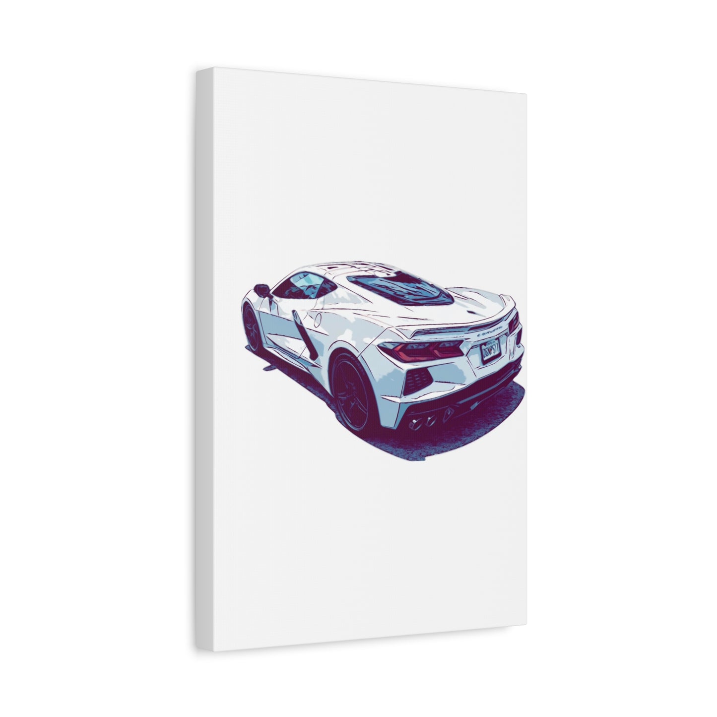 Whiteout Velocity – Modern Supercar Rear Profile Comic Wall Art