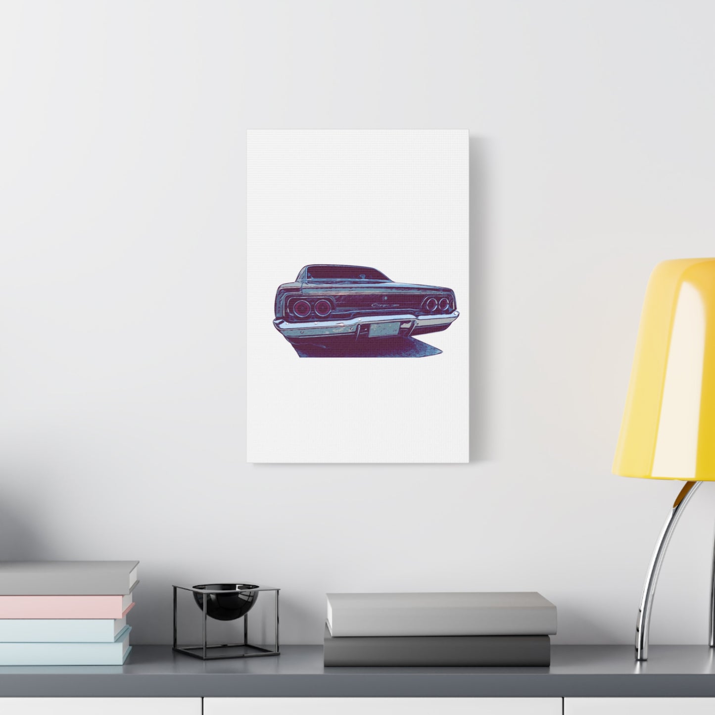 Chrome Exit – Classic Muscle Rear View Comic Car Wall Art